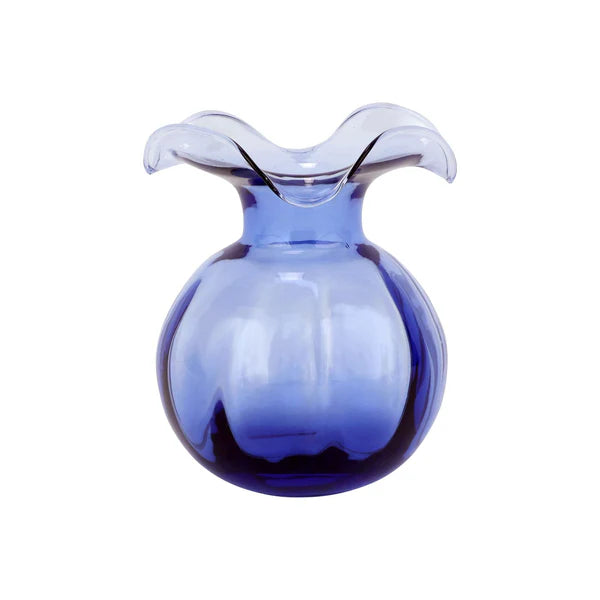 Vietri Hibiscus Glass Indigo Vase