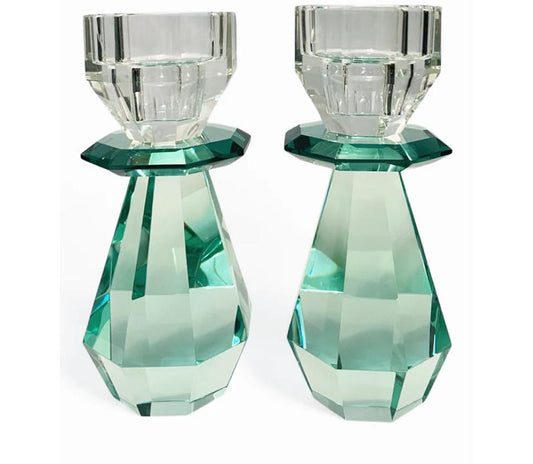 Crystal Tealight Holder (Emerald Green) set of 2