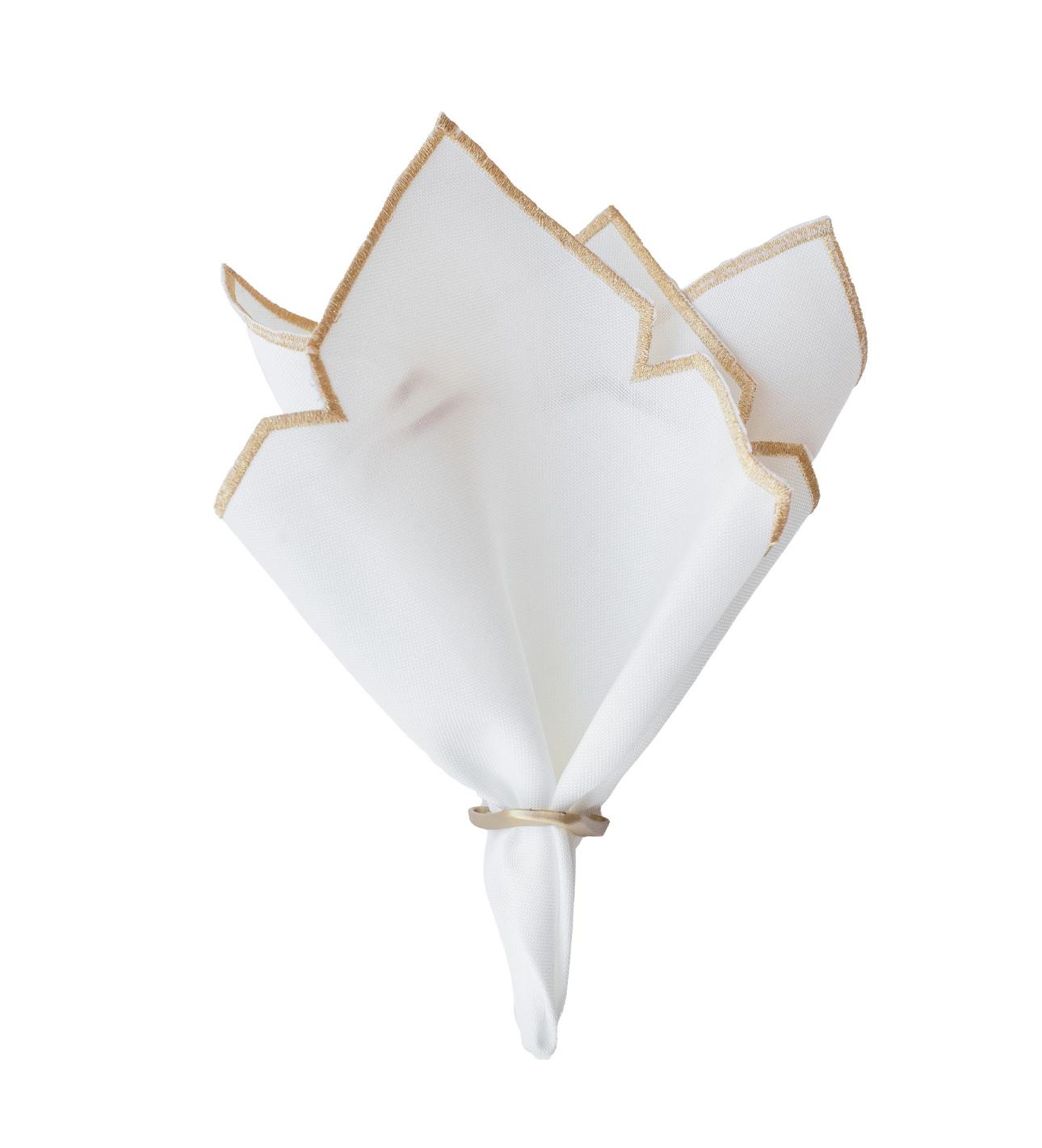 Washable Gandria Scalloped Gold Napkins - Thumbnail 2