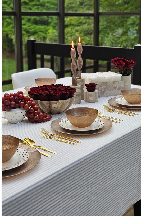 Lisbon Ribbed Velvet Tablecloth