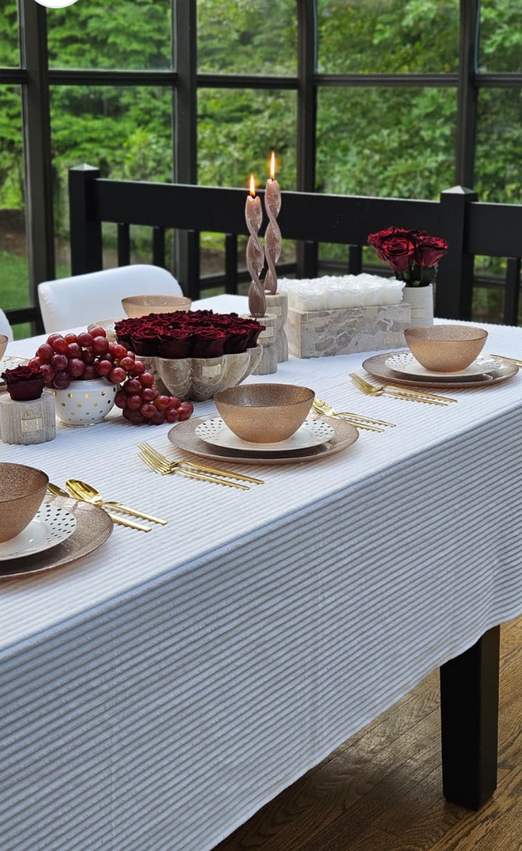 Lisbon Ribbed Velvet Tablecloth