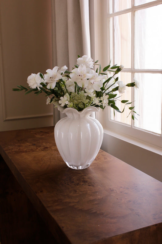 Glass Vento Cream Large Vase