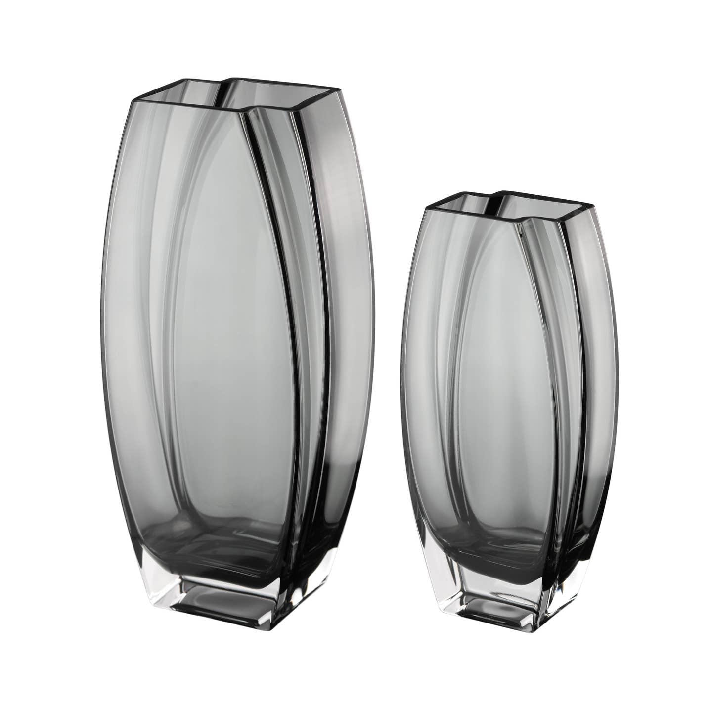 Precision Vase Transparent Gray  12”