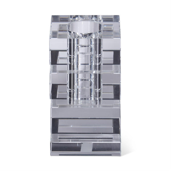 6.75” Crystal Glass Stacked Squares Vase