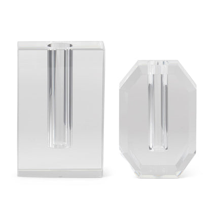 Crystal Glass Geometric Bud Vases