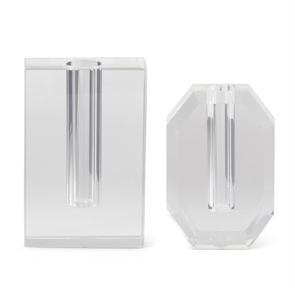 Crystal Glass Geometric Bud Vases