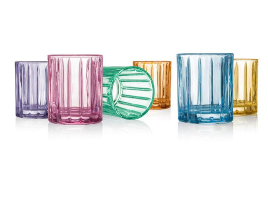 Parallels Assorted Colored Shot Glass Set of 6