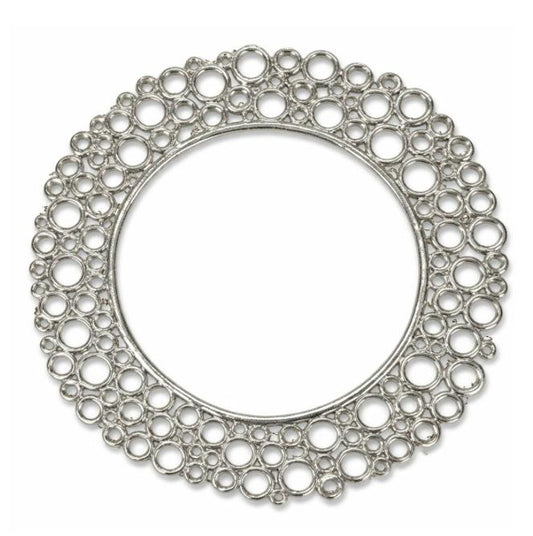 Silver Round Circle Charger Set of 2