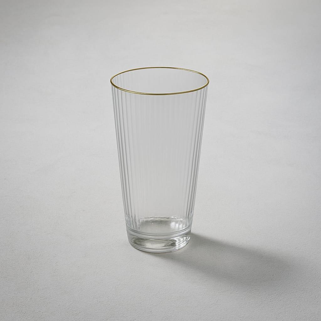 Optic Highball Glass Gold Rim 13oz