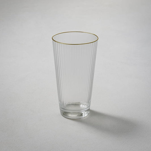 Optic Highball Glass Gold Rim 13oz