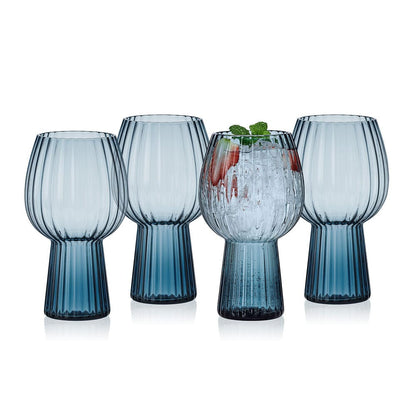 Phoebe Optic Set of 4 Goblet Glasses