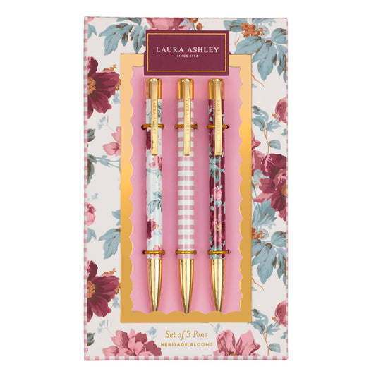 Heritage Blooms Floral Pen Set of 3