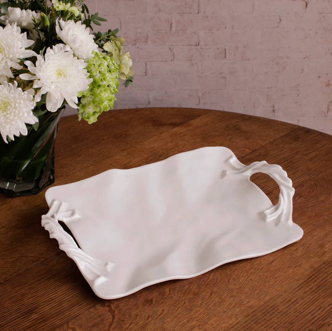 Vida Sasha White Rectangular Tray