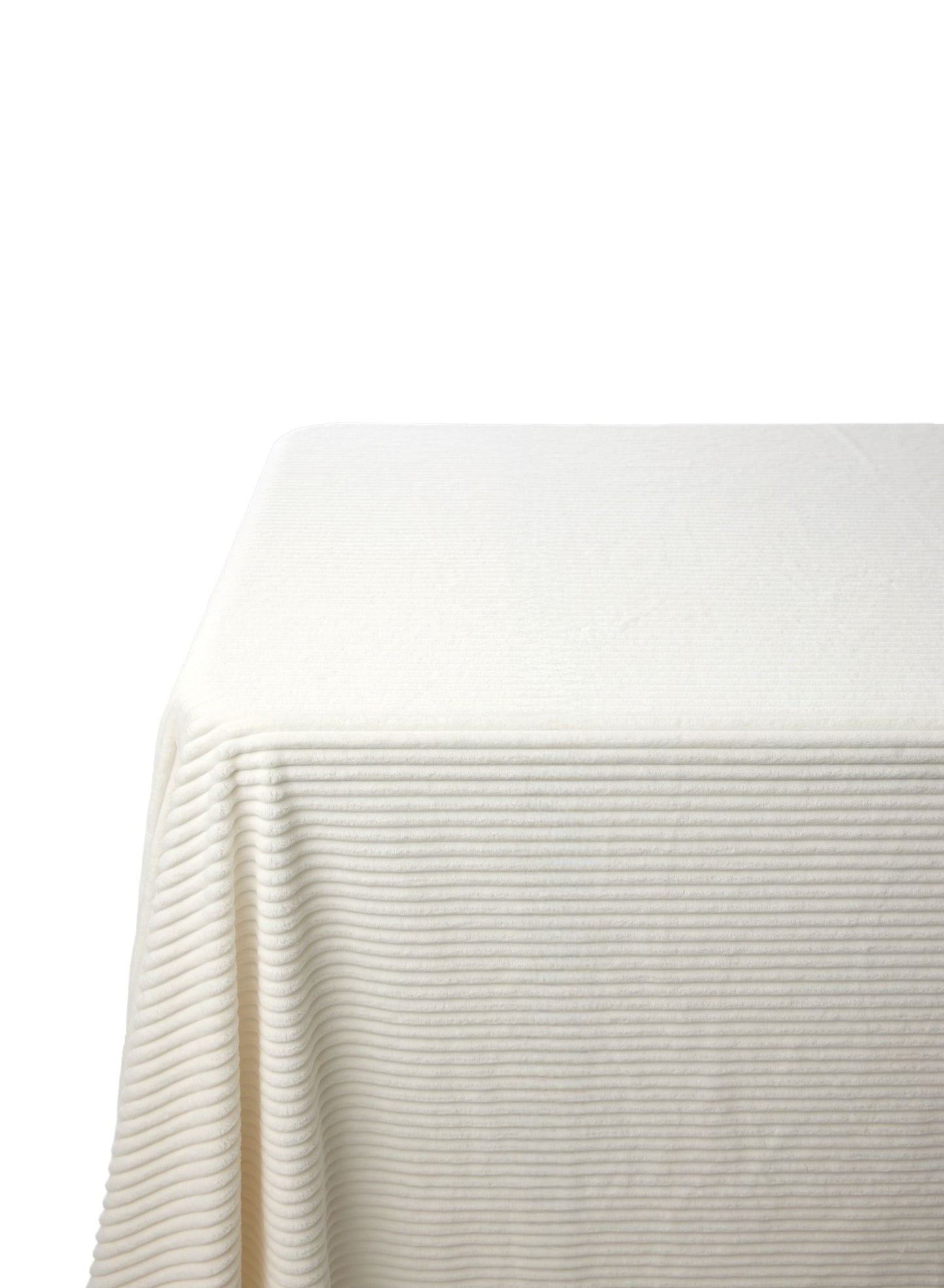 Lisbon Cream Ribbed Velvet Tablecloth