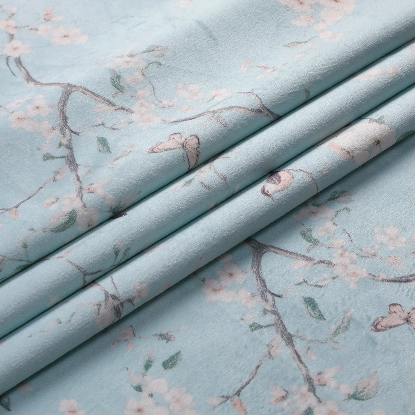 Turquoise Flowers Velvet Tablecloth