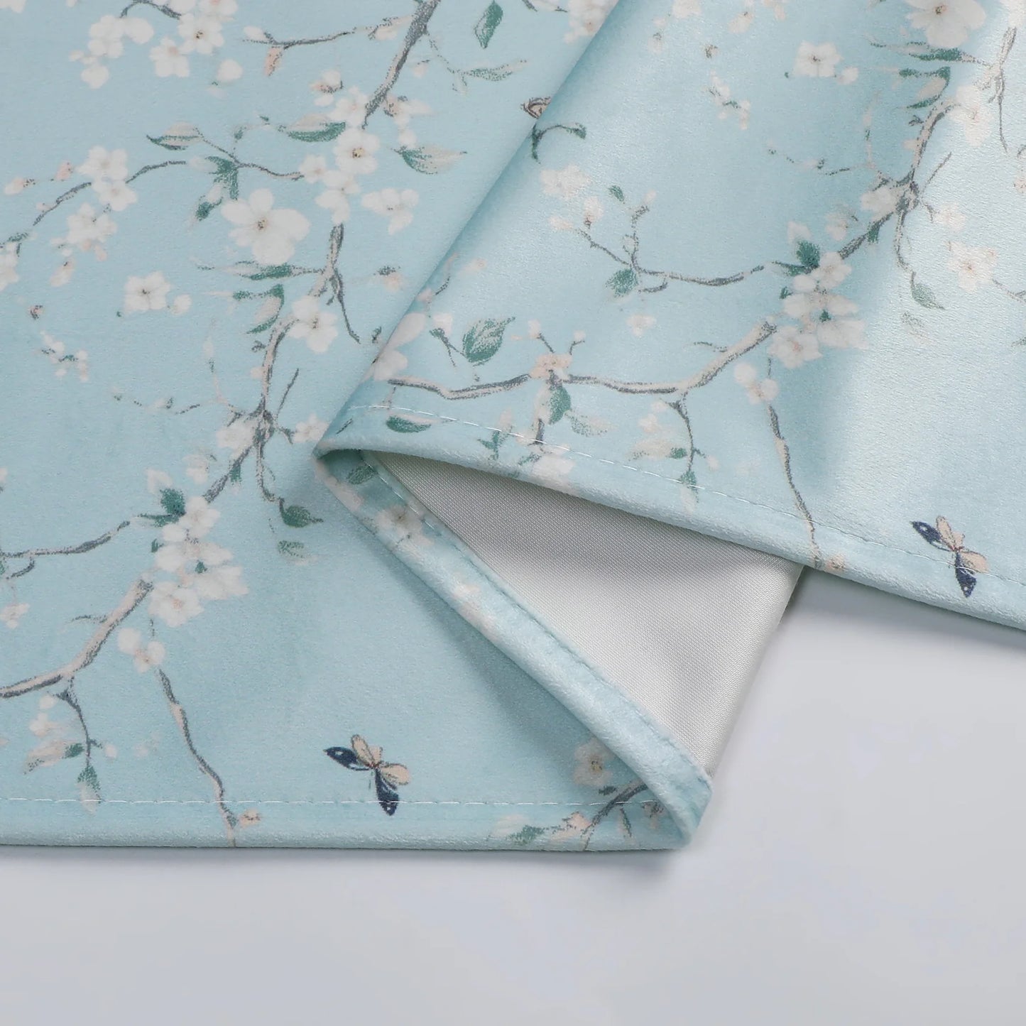 Turquoise Flowers Velvet Tablecloth