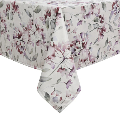 Purple Flower Velvet Tablecloth