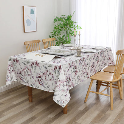 Purple Flower Velvet Tablecloth