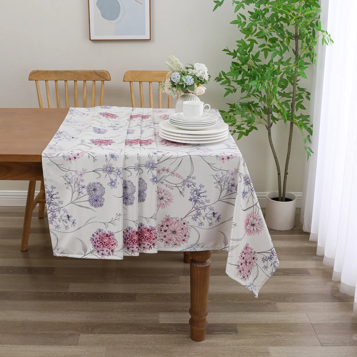 Pink & Purple Velvet Tablecloth