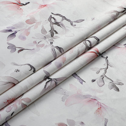 Soft Pink Flowers Velvet Tablecloth