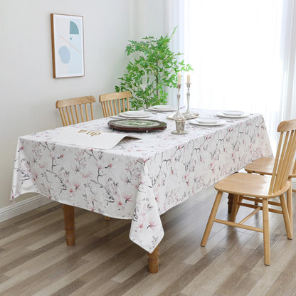 Soft Pink Flowers Velvet Tablecloth