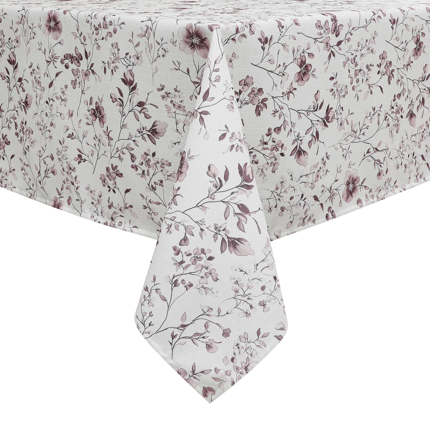 Harvest Weave Print Purple Flowers Tablecloth