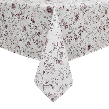 Harvest Weave Print Purple Flowers Tablecloth