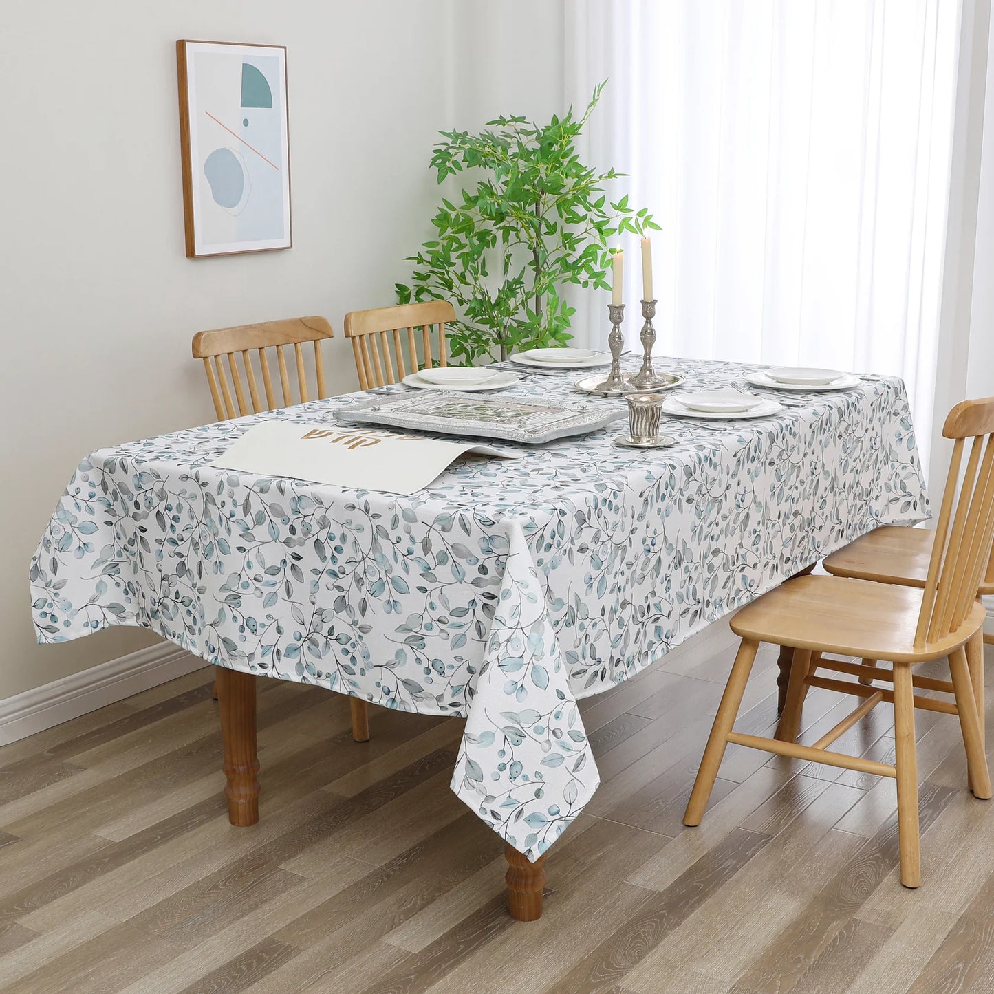 Harvest Weave Olive Print Tablecloth
