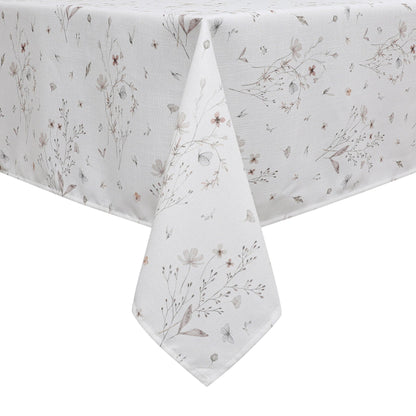 Harvest Weave Small Muted Flower Tablecloth