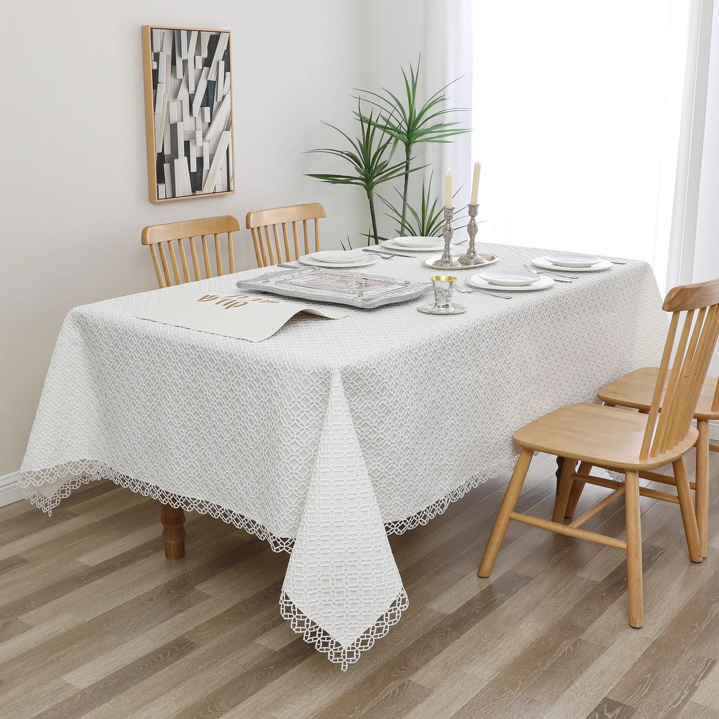 Lace Lined Mosaic Tablecloth