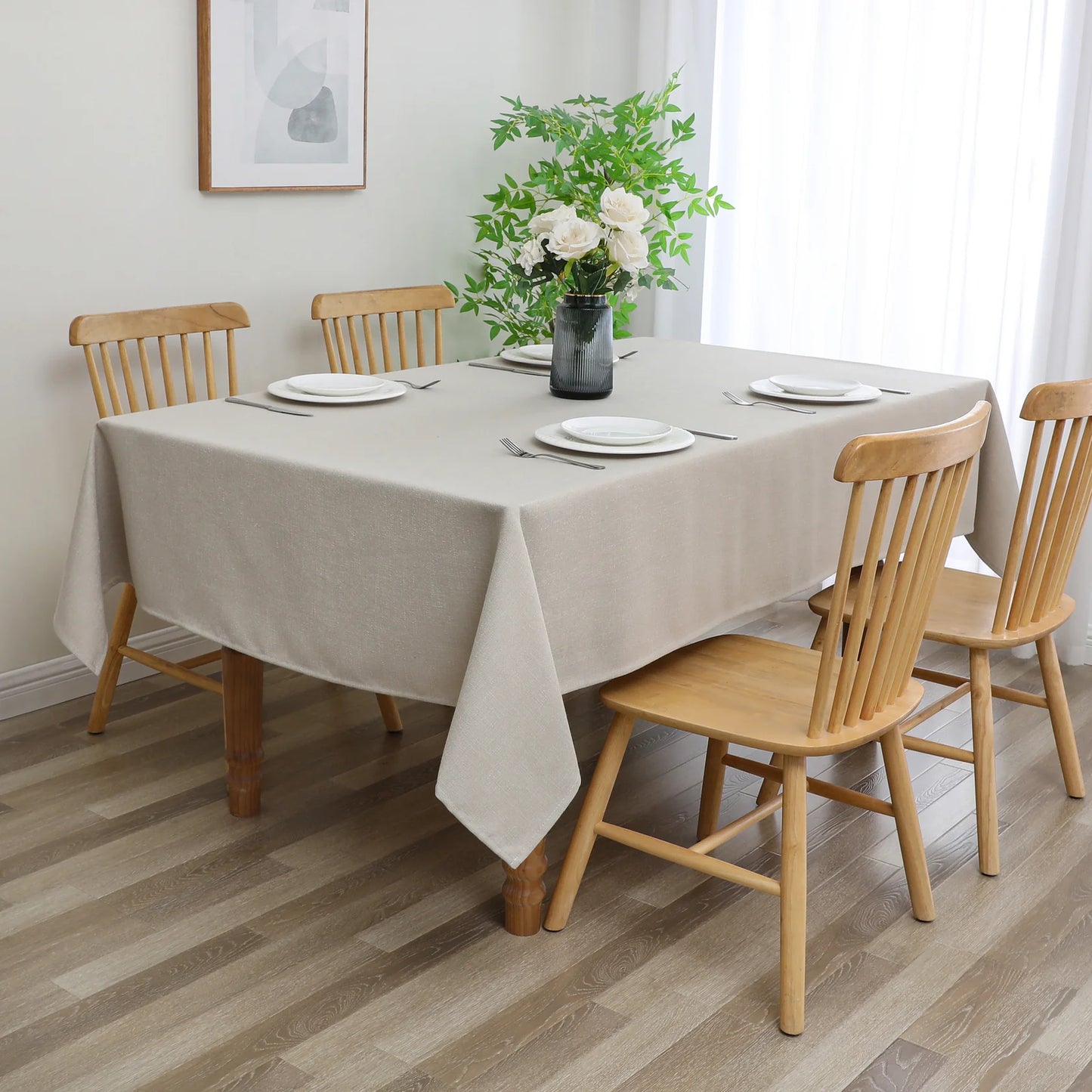 Harvest Weave Taupe Tablecloth
