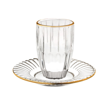 Gold Rim Kiddush Cup And Tray Set