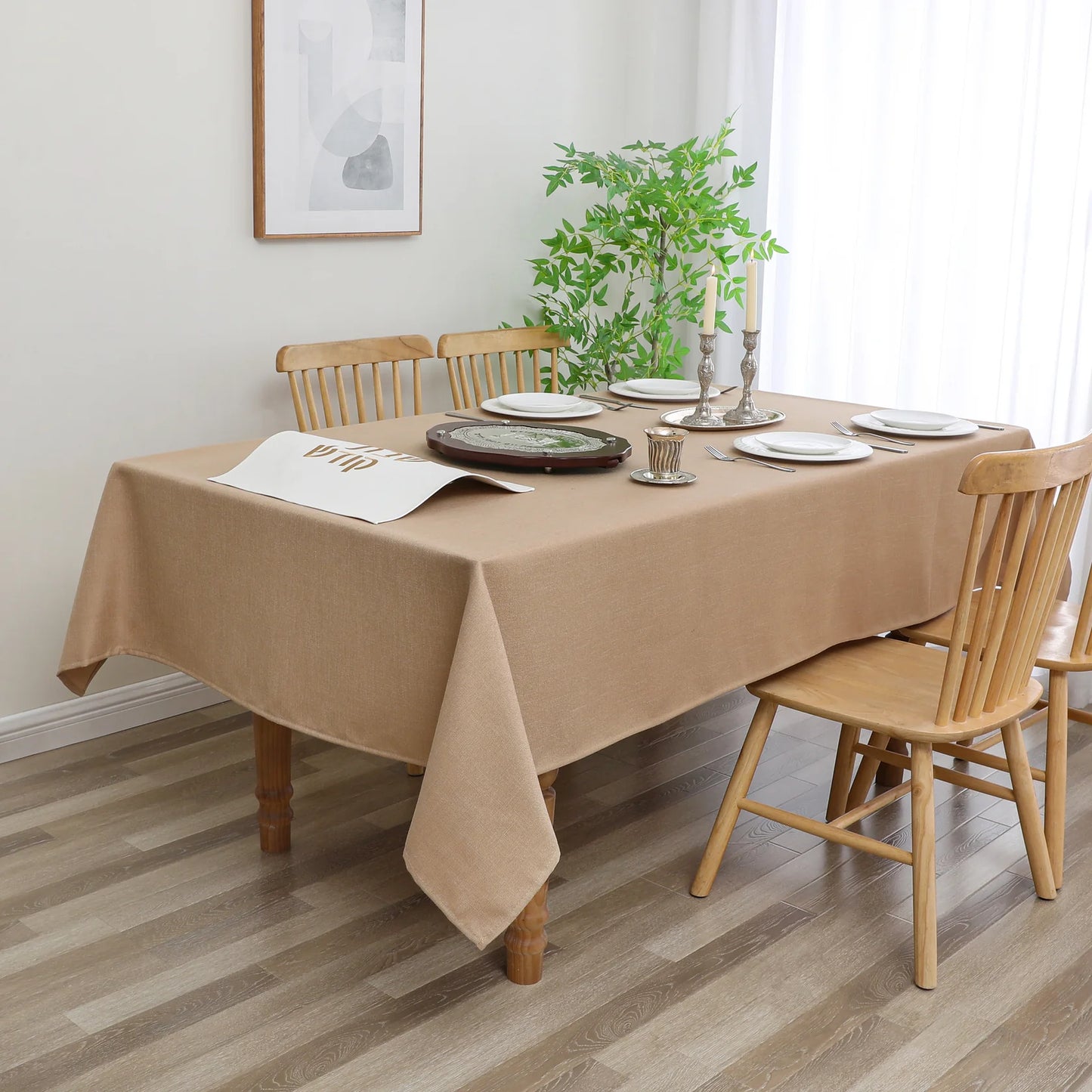 Harvest Weave Gold Tablecloth