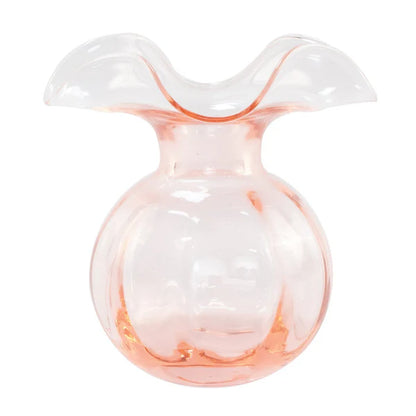 Vietri Hibiscus Glass Pink Fluted Vase