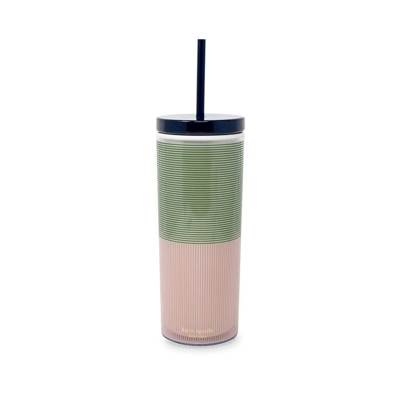 Acrylic Tumbler with Straw Petite Stripe