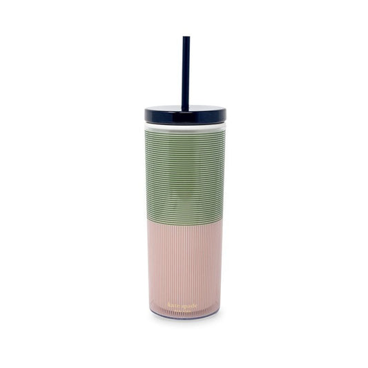 Acrylic Tumbler with Straw Petite Stripe