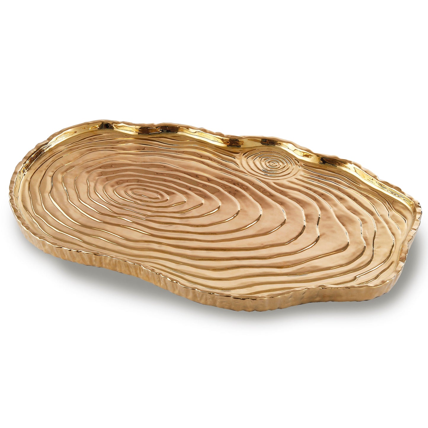 Gold Tree Bark Tray 16”