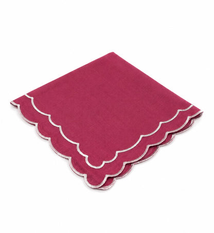 Scallop Napkin 20x20 Fuchsia Set of 4