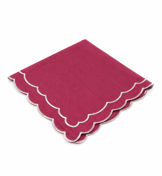 Scallop Napkin 20x20 Fuchsia Set of 4
