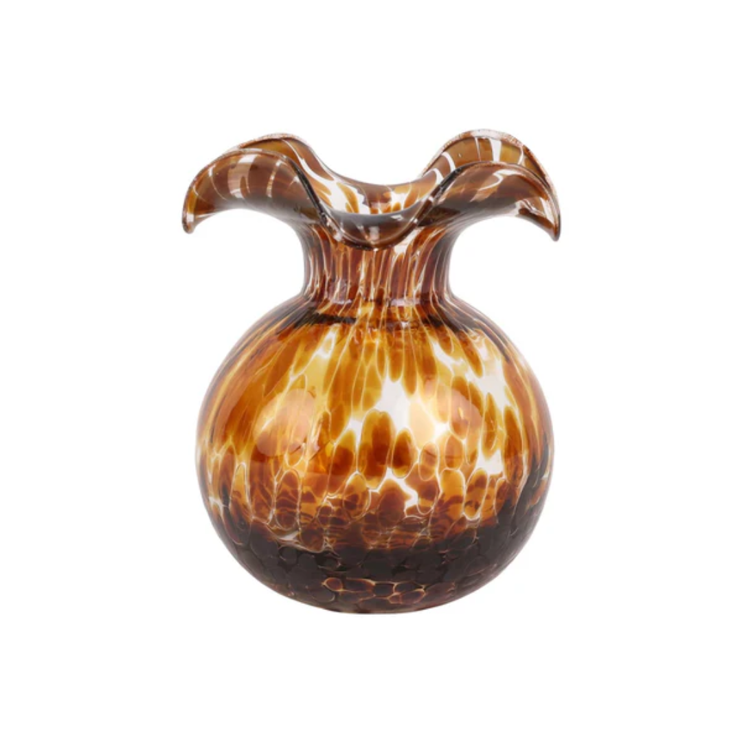 Vietri Hibiscus Tortoise Glass Vase