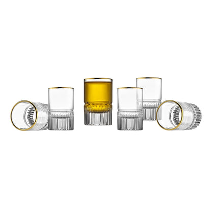 Latitude Gold Rim Shot Glasses Set of 6