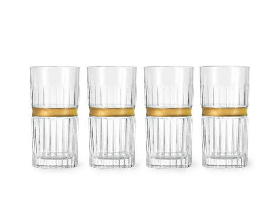 Regine High Ball Gold Banded Set of 4