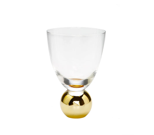 Gold Ball Wine Glasses-6 Pcs