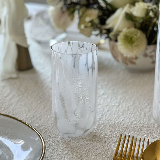 Stained White Glasses Set of 6