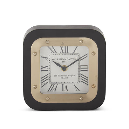 Square black & Antique Brass Clock 6.75