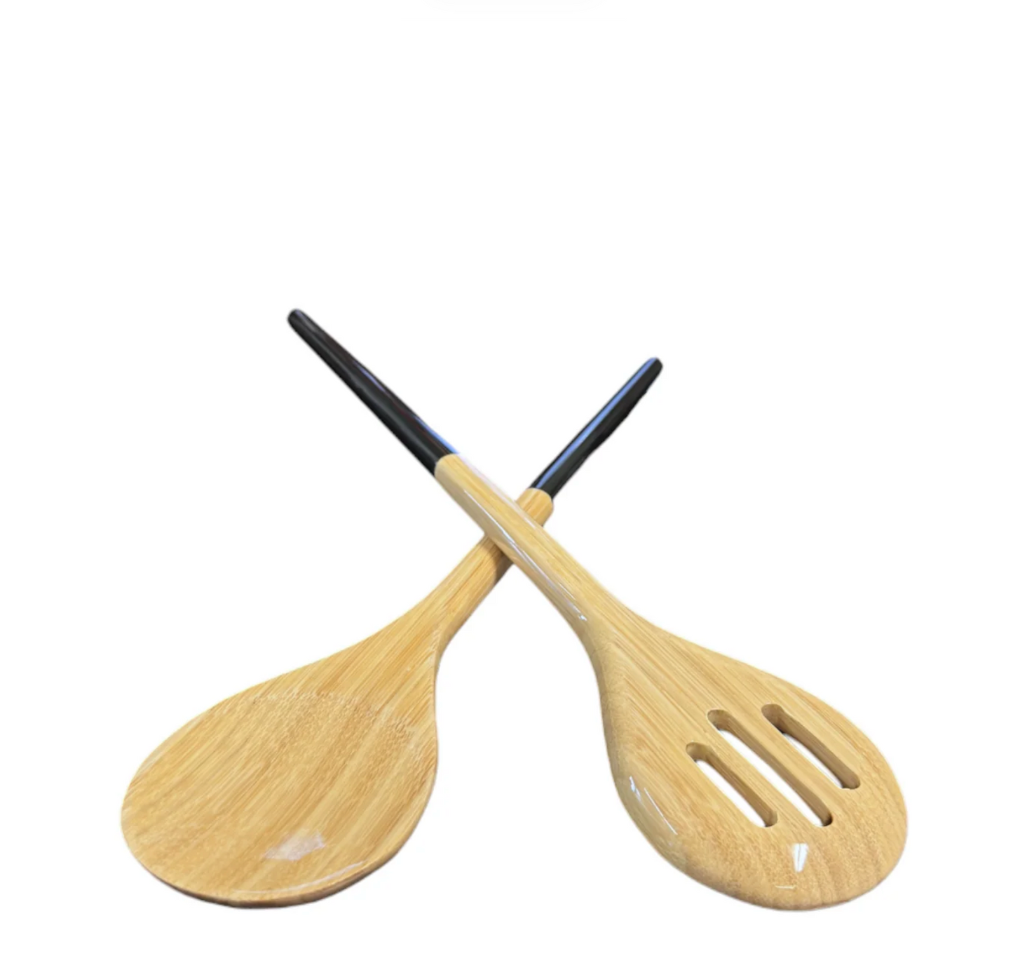 Bamboo Salad Bowl & Server - Black