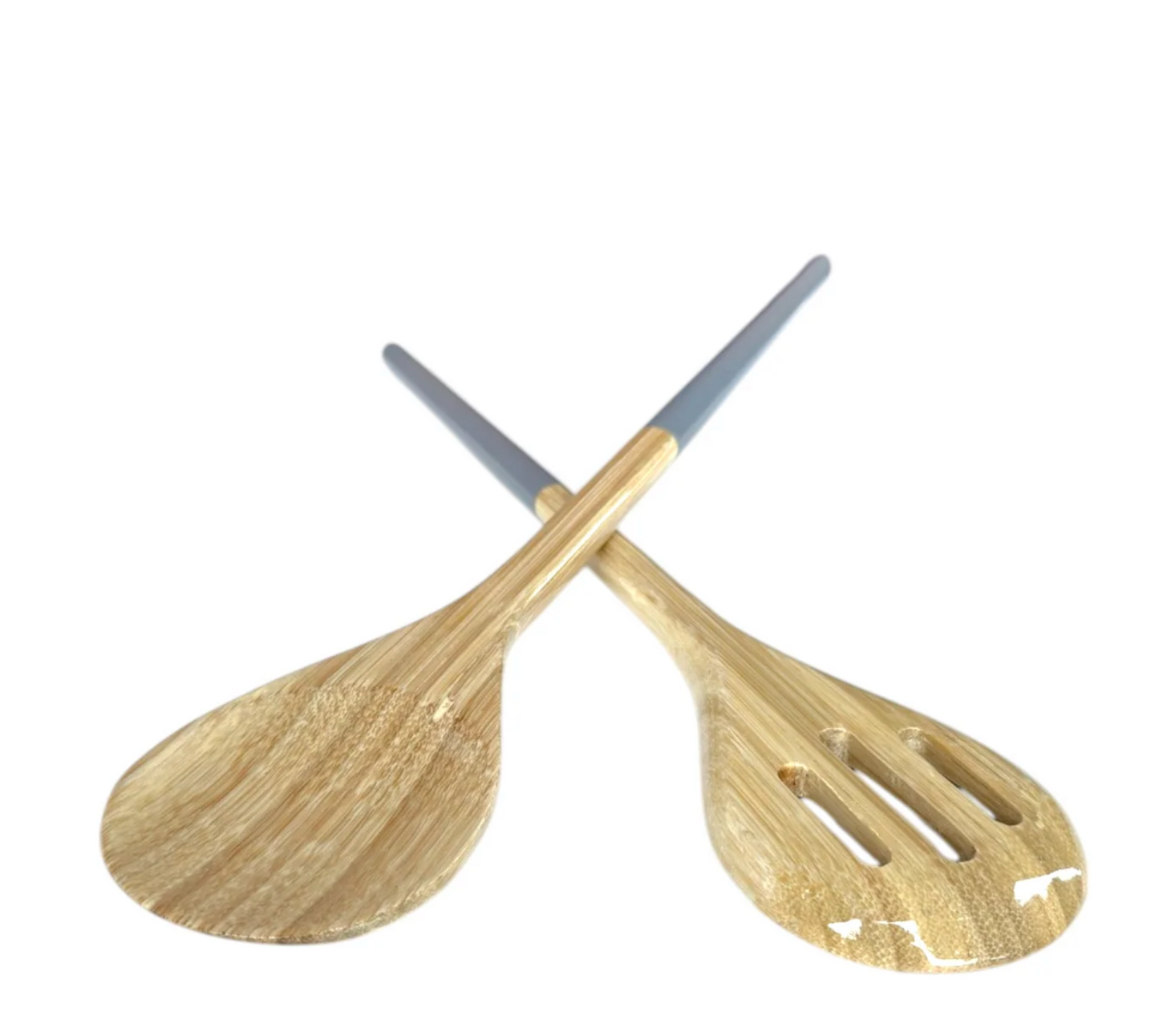 Bamboo Salad Bowl & Salad Server - Nature Grey
