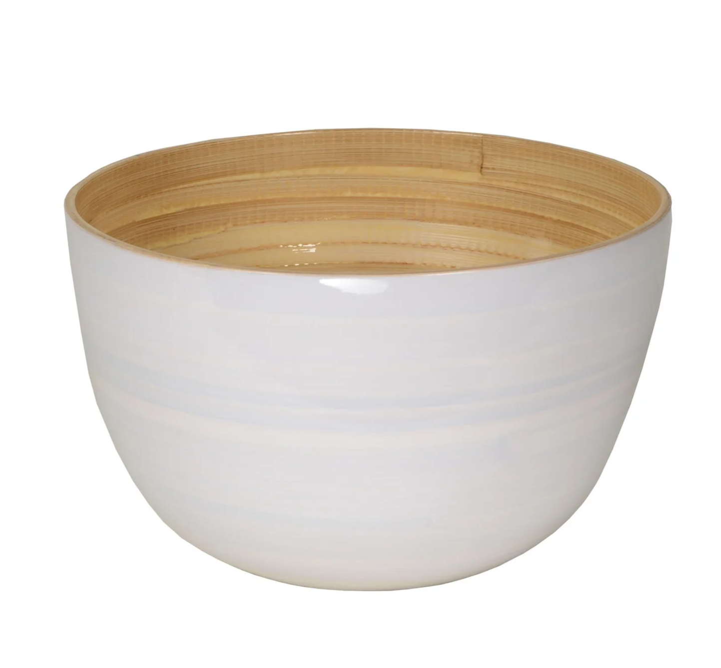 Bamboo Salad Bowl & Salad Server - White