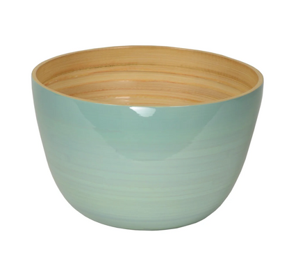 Bamboo Salad Bowl & Salad Server - Ice Blue
