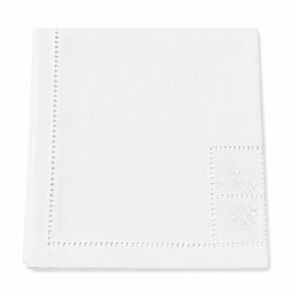 Grid Pattern with Flower Napkin 20"X20" Set of 4